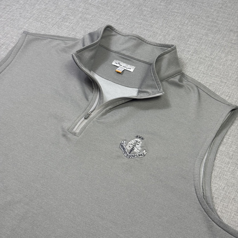 Peter Millar Galway Performance 1/4 Zip Golf Pullover Vest Mens 2XL Gray